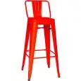 Sgabello - colore rosso - Struttura in metallo verniciato - Modello 955-MC012W-red