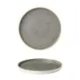 Piatto Piano Walled Peppercorn Grey - CHURCHILL Linea STONECAST - Codice SPGSWP261 - Diametro 26 cm - Imballo confezione da n. 6 Unità