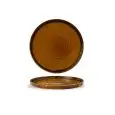 Piatto Piano Walled Brown - DUDSON Linea HARVEST - Codice HVBRWP261 - Diametro 26 cm - Imballo confezione da n. 6 Unità