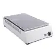 CUOCI PIADINE ELETTRICO IN ACCIAIO PER 2 PIADINE DA DIAM. 30 cm - CON CONTROLLO TERMOSTATICO - Mod. 999.1636 - Adatta per piadina con pasta fresca - Alimentazione monofase 230V - Potenza: 1x2500W - Dim. Cm L 42 x P 80 x h 15