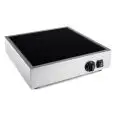 SCALDA PIADINE ELETTRICO IN VETROCERAMICA - CON REGOLATORE DI ENERGIA - Mod. 999.1898 - Adatta per piadina precotta - Alimentazione monofase 230V - Potenza: 1x1700W - Dim. Cm L 40 x P 40 x h 9
