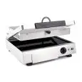 TOSTIERA ELETTRICA CON BASE E COPERCHIO IN VETROCERAMICA RIGATO - CON CONTROLLO TERMOSTATICO - Mod. T-9-450-450/4 - Dim. Cm L 45 x P 45 x h 13 - Potenza coperchio: 1100W - Potenza base: 1100W