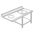 TAVOLO INGRESSO CON VASCA E FORO PER LAVASTOVIGLIE CAPOTE - Mod. ACTAVINCV - STRUTTURA IN ACCIAIO INOX AISI 304 - SINISTRO/DESTRO A SECONDA DEL MODELLO - CON RIPIANO INFERIORE - DOTATO DI ALZATINA - PER LAVASTOVIGLIE MOD. LAPI 50 C E LAPI 50 C PL