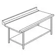 TAVOLO USCITA CON ALZATINA PER LAVASTOVIGLIE CAPOTE - Mod. ACTAVOUT - STRUTTURA IN ACCIAIO INOX AISI 304 - DESTRO/SINISTRO A SECONDA DEL MODELLO - CON RIPIANO INFERIORE - PER LAVASTOVIGLIE MOD. LAPI 50 C E LAPI 50 C PL