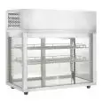 ESPOSITORE DA BANCO VETRINA REFRIGERATA SNACK IN ACCIAIO INOX - Mod. AK100DR - Vetro dritto - Temperatura 0°/+12°C - Capacità Lt. 101 - Alimentazione monofase 230V/1/50Hz - Potenza W 290 - Dimensioni cm L 80,5 x P 43,8 x h 76,9