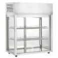 ESPOSITORE DA BANCO VETRINA REFRIGERATA SNACK IN ACCIAIO INOX - Mod. AK180DR - Vetro dritto - Temperatura 0°/+12°C - Capacità Lt. 177 - Alimentazione monofase 230V/1/50Hz - Potenza W 290 - Dimensioni cm L 80,5 x P 43,8 x h 96,9