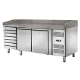 Banco pizza refrigerato in acciaio inox Allforfood CM2612TN