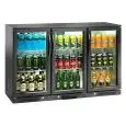 ESPOSITORE REFRIGERATO IN ACCIAIO VERNICIATO E ALLUMINIO - PER BIBITE - Mod. AK291BB - VENTILATO - CAPACITA' Lt 280 - N. 3 PORTE IN VETRO - TEMPERATURA +2°/+8°C - Dim. cm L 133,5 x P 50 x h 84 - Norma CE