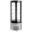 VETRINA ESPOSITIVA PER PASTICCERIA - Mod. AK400ETR - STRUTTURA IN ACCIAIO INOX - RIPIANI IN VETRO - MONOFASE - CAPACITA' Lt 400 - REFRIGERAZIONE VENTILATA - Temp. °C +2/+8 - DIM. cm L 69,5 x P 69,5 x h 175