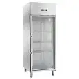 ARMADIO FRIGO IN ACCIAIO INOX - Ventilato - Mod. AK654BTG - Gastronorm 2/1 (cm 65x53) - N. 1 porta vetro - Capacità lt 650 - Temperatura -18°/-22°C - Dim. cm L 74 x P 83 x 201 H - Peso Kg 143 - Norma CE