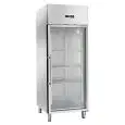 ARMADIO FRIGORIFERO IN ACCIAIO INOX - Ventilato - Mod. AK654TNG - Gastronorm 2/1 (cm 65 x 53) - N. 1 porta vetro - Capacità lt 650 - Temperatura -2°/+8°C - Dim. cm L 74 x P 83 x 201 H - Peso Kg 130 - Norma CE
