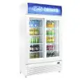 ESPOSITORE REFRIGERATO PER BIBITE - Mod. AK751RS - Capacità lt. 750 - N. 2 porte a vetro scorrevoli - Ventilato - Temperatura +2/+10 °C - Potenza W 400 - Alimentazione monofase - Dimensioni cm L 112 x P 61 x 196,5h - Norma CE