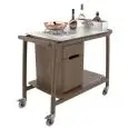 CARRELLO FLAMBE' - MOD ARIANNA F1 - STRUTTURA IN LEGNO MASSELLO - N. 1 FUOCO - DIMENSIONI cm L 101,5 x P 57 x 93,6 h