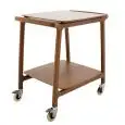 CARRELLO DI SERVIZIO DUE PIANI - MOD ARIANNA SMALL - STRUTTURA IN LEGNO MASSELLO - N. 2 PIANI - DIMENSIONI cm L 77,5 x P 59,4 x 90 h