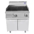 GRIGLIA A PIETRA LAVICA A GAS - Mod. CV9I8EH - VANO CON PORTE BATTENTI - Potenza kW 18 - Dimensioni cm L 80 X P 90 X H 114 - Norma CE