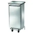 PATTUMIERA RETTANGOLARE IN ACCIAIO inox - MOD. AV4652 - Con coperchio - N. 2 ruote - Pedale - Estrazione sacco anteriore - Capacità Lt. 100 - Dim. cm L 49 x P 50 x h 101