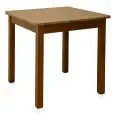 TAVOLO - MOD. RISTORA QUADRA - STRUTTURA IN LEGNO MASSELLO DI FAGGIO TINTO - GAMBE QUADRATE (FORNITE SMONTATE) - PIANO IN NOBILITATO NOCE SCURO SP. 18 mm - PER USO INTERNO - NORMA CE