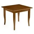 TAVOLO - MOD. RISTORA SCIABOLA - STRUTTURA IN LEGNO MASSELLO DI FAGGIO TINTO - GAMBE A SCIABOLA (FORNITE SMONTATE) - PIANO IN NOBILITATO NOCE SCURO SP. 18 mm - PER USO INTERNO - NORMA CE