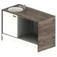 MODULO NEUTRO PER INSERIMENTO LAVATAZZE / PRODUTTORE DI GHIACCIO BAR SHARING - MOD. 1500_LV + LT/PG - N. 1 LAVELLO ROTONDO - DIMENSIONI cm L 150 x P 73,4 x h 97