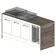 MODULO REFRIGERATO BAR SHARING - MOD. 2000_RF/V1000 - N. 3 CELLE REFRIGERATE - N. 1 VASCA REFRIGERATA - DIMENSIONI cm L 200 x P 73,4 x h 97