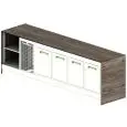 MODULO REFRIGERATO BAR SHARING - MOD. 3000_RF - N. 4 CELLE REFRIGERATE - VANO NEUTRO - DIMENSIONI cm L 300 x P 73,4 x h 97
