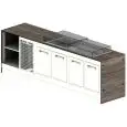 MODULO REFRIGERATO BAR SHARING - MOD. 3000_RF/V1400 - N. 4 CELLE REFRIGERATE - N. 1 VASCA REFRIGERATA - DIMENSIONI cm L 300 x P 73,4 x h 97