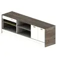 MODULO NEUTRO MACCHINA CAFFE' / CASSA, STOCCAGGIO E TRAMOGGIA BAR SHARING - MOD. 3000_MC/CA + ST + TR - DIMENSIONI cm L 300 x P 73,4 x h 97