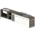 MODULO REFRIGERATO BAR SHARING - MOD. 4000 LV + RF/V1400 - N. 4 CELLE REFRIGERATE - N. 1 VASCA REFRIGERATA - VANO LAVELLO - DIMENSIONI cm L 400 x P 73,4 x h 97