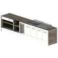 MODULO REFRIGERATO BAR SHARING - MOD. 4000 MC/CA + RF/V1400 - N. 4 CELLE REFRIGERATE - N. 1 VASCA REFRIGERATA - VANO MACCHINA CAFFE' / CASSA - DIMENSIONI cm L 400 x P 73,4 x h 97