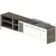 MODULO REFRIGERATO BAR SHARING - MOD. 4000 ST + RF/V1400 - N. 4 CELLE REFRIGERATE - N. 1 VASCA REFRIGERATA - VANO STOCCAGGIO - DIMENSIONI cm L 400 x P 73,4 x h 97