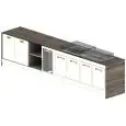MODULO REFRIGERATO BAR SHARING - MOD. 4000 TR + RF/V1400 - N. 4 CELLE REFRIGERATE - N. 1 VASCA REFRIGERATA - VANO TRAMOGGIA - DIMENSIONI cm L 400 x P 73,4 x h 97