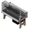 VETRINA SNACK MIX REFRIGERATA BAR SHARING - MOD. MIX FV VAD - VETRI ALTI DRITTI - REFRIGERAZIONE VENTILATA - TEMP. °C +4/+8 - UNITA' CONDENSATRICE INCORPORATA - DIM. Cm P 80,3 x H 135 - PROFONDITA' PIANO ESPOSITIVO: 60,5 CM