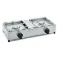 PIANO DI COTTURA 2 FUOCHI A GAS - MOD. BIG7502L - 2 BRUCIATORI A GAS (a scelta si possono comporre diverse combinazioni) - Potenza kW 3,5 o 6 in base alla composizione - DIMENSIONI cm L 75 x P 35 x 17 h