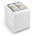 VETRINA GELATO SENZA RISERVA - MOD. BIT TUBS - REFRIGERAZIONE VENTILATA - ALIMENTAZIONE V 230/50HZ MONOFASE - CON UNITA' CONDENSATRICE INCORPORATA - ALTEZZA 92,1 cm