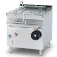 BRASIERA ELETTRICA RIBALTABILE MANUALE - MOD. BR80/98ETF/I - Vasca Lt 80 - Dimensioni cm L 80 x P 90 x H 90 - Norma CE
