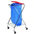 PORTASACCO - MOD. CA1602 - STRUTTURA VERNICIATA A X - CESTINO CON ATTACCO ROTONDO - COPERCHIO IN PLASTICA ROTONDO CON AGGANCIO - DIMENSIONI cm L 58 x P 56 x 102 h