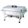 CHAFING DISH - MOD. CD7905 - STRUTTURA RETTANGOLARE IN ACCIAIO INOX - BRUCIATORI AD ALCOOL - DIMENSIONI cm L 67 X P 37 X 41 h