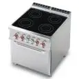 Cucina elettrica 4 piastre in vetroceramica con forno elettrico Allforfood CFC4/98ET linea ELLE