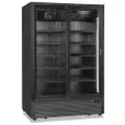 Frigo vetrina bibite doppia porta scorrevole nero modello CL 1300 2G SL BLACK, capacità Lt 1286 e temperatura 0°C/+10°C.