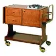CARRELLO FLAMBE' - MOD CL275 - Struttura in legno multistrato di betulla monocorpo - Piano cottura in acciaio inox - Vano porta bombola