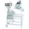 TAGLIAVERDURE E TAGLIAMOZZARELLA CON SUPPORTO - Mod. CL 55 2 TRAMOGGE MON - 2 tramogge: 1 tramoggia libera + 1 tramoggia a leva - Capacità coperti da 100 a 1000 - 1 velocità - Potenza W 750 - Dimensioni cm L 86,5 x P 39,6 x 127,2h