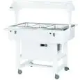 Carrello Refrigerato - Mod CLR2786NBT - Struttura in legno multistrato di betulla - Refrigerazione statica - Temperatura -5°/+5°C - Cupola in plexiglass - Capacità n° 3 GN 1/1 h 15 cm - Dimensioni cm L 111 x P 112 x h 141