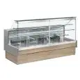 BANCO ALIMENTARE REFRIGERATO - IDEALE PER L'ESPOSIZIONE DI PRODOTTI DI PASTICCERIA - MOD. COLORADO VR - PIANO DI LAVORO IN ACCIAIO - PIANO ESPOSITIVO IN ACCIAIO INOX AISI 304 DOTATO DI CASSETTI - VETRO FRONTALE RETTO APRIBILE A COMPASSO - ALIMENTAZIONE MO