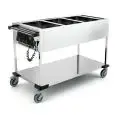 CARRELLO TERMICO BAGNOMARIA - MOD. COMPASS SEP - STRUTTURA IN ACCIAIO INOX - ADATTO PER CONTENITORI GN 1/1 fino H cm 20 - PANNELLO COMANDI LATO OPERATORE SEPARATI - ALIMENTAZIONE MONOFASE 230V/1/50Hz - NORMA CE