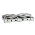 CREPIERA ELETTRICA - Mod. CRP42 - N. 2 Piani cottura Ø 400 mm ciascuno - Alimentazione: 400V trifase - Potenza 5500 W - Norma CE