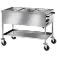 CARRELLO TERMICO BAGNOMARIA - MOD. TD - Struttura in acciaio inox - Vasca a doppia parete con rubinetto - Termostato regolabile +30°/+90° C - Alimentazione 230V/1/50-60Hz