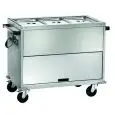 CARRELLO TERMICO BAGNOMARIA - MOD. TD 3 - Struttura in acciaio inox - Vasca a doppia parete con rubinetto - Termostato regolabile +30°/+90° C - Alimentazione 230V/1/50-60Hz