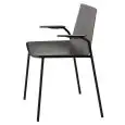 SEDIA CON BRACCIOLI CUBA - MOD. 621 - STRUTTURA A 4 GAMBE IN TUBO DI ACCIAIO - SEDUTA IN POLIPROPILENE - ALTEZZA SEDUTA cm 46,5 - PER USO INTERNO - IMPILABILE - DIM. Cm L 63 x P 51 x H 80,5 - NORMA CE