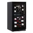 VETRINA REFRIGERATA PER VINO - Mod. EY120I2VD NL - VENTILATA - TEMPERATURA +2°/+12°C / +12°/+20°C - N. 1 PORTA IN VETRO - STRUTTURA IN LAMIERA VERNICIATA NERA - CAPACITA' LORDA Lt. 270 - POTENZA W 115 - ALIMENTAZIONE 220/50Hz MONOFASE - DIMENSIONI cm L 59