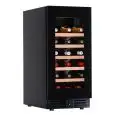 VETRINA REFRIGERATA PER VINO - Mod. EY37I1VD NL - VENTILATA - TEMPERATURA +2°/+20°C - N. 1 PORTA IN VETRO - STRUTTURA IN LAMIERA VERNICIATA NERA - CAPACITA' LORDA Lt. 88 - POTENZA W 80 - ALIMENTAZIONE 220/50Hz MONOFASE - DIMENSIONI cm L 38 x P 57,3 x H 82